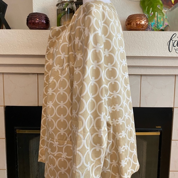 Talbots Woman Stretch Jacket, 3/4 Sleeves, Cream & White, Size 18W - Picture 8 of 12
